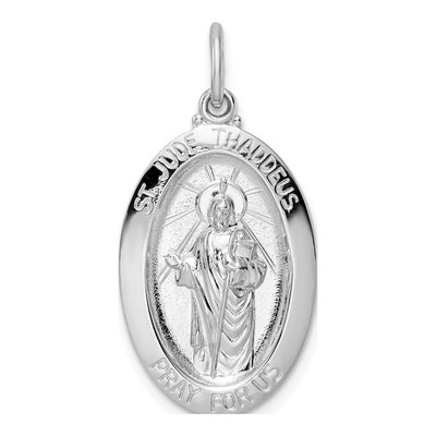 Sterling Silver Oval St Jude Pendant