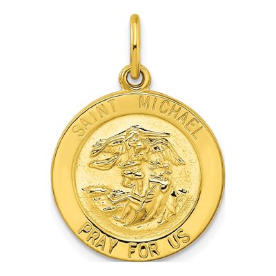 Gold-Plated Sterling Silver Saint Michael Medal Pendant