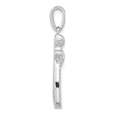 Sterling Silver CZ Angel Heart Pendant – view 3