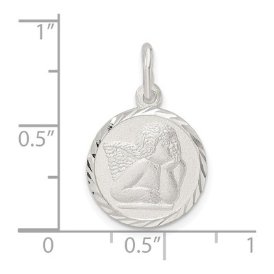 Sterling Silver Cherub Circle Pendant – view 4