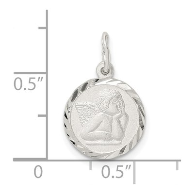 Sterling Silver Cherub Circle Pendant – view 4