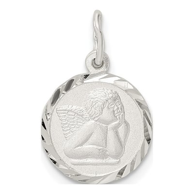 Sterling Silver Cherub Circle Pendant