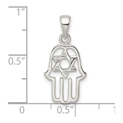 Sterling Silver Chamseh Star of David Pendant – view 4