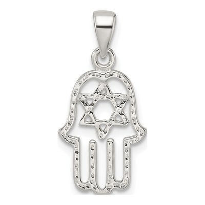 Sterling Silver Chamseh Star of David Pendant – view 5