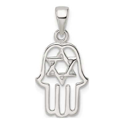 Sterling Silver Chamseh Star of David Pendant