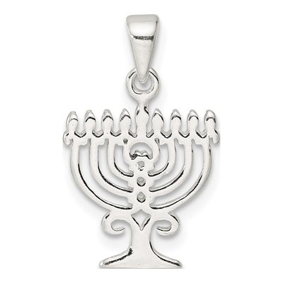 Sterling Silver Menorah Pendant – view 4