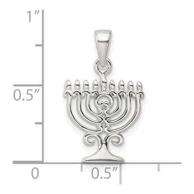 Sterling Silver Menorah Pendant – view 5