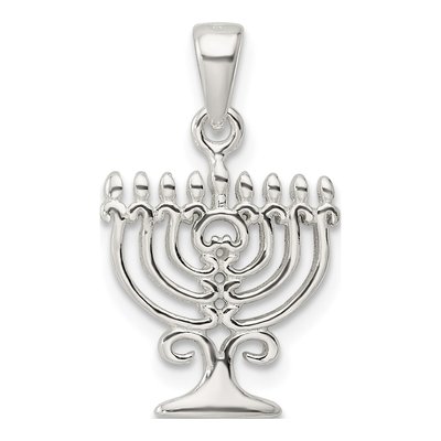 Sterling Silver Menorah Pendant