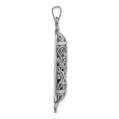 Sterling Silver Antiqued Mezuzah Pendant – view 3