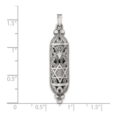 Sterling Silver Antiqued Mezuzah Pendant – view 4