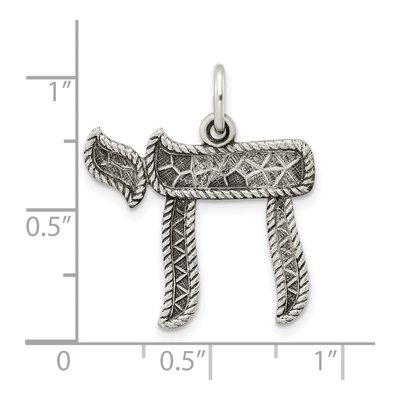 Sterling Silver Chai Symbol Pendant – view 4