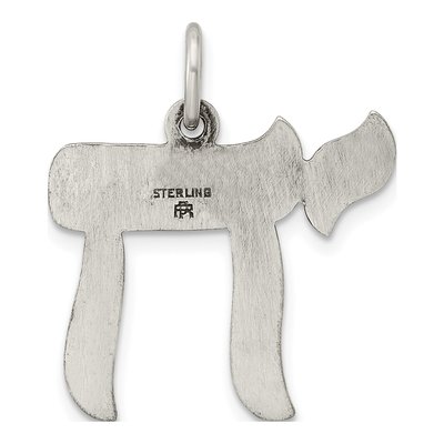Sterling Silver Chai Symbol Pendant – view 5