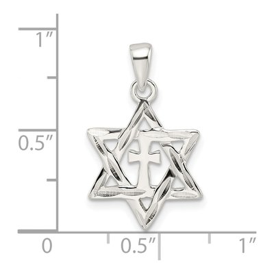Sterling Silver Star of David Cross Pendant – view 5