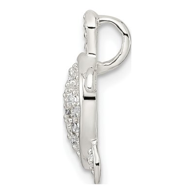 Sterling Silver CZ Turtle Slide Pendant – view 3