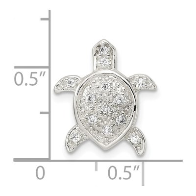 Sterling Silver CZ Turtle Slide Pendant – view 4