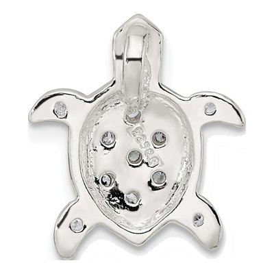 Sterling Silver CZ Turtle Slide Pendant – view 5