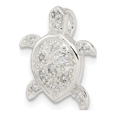Sterling Silver CZ Turtle Slide Pendant – view 6