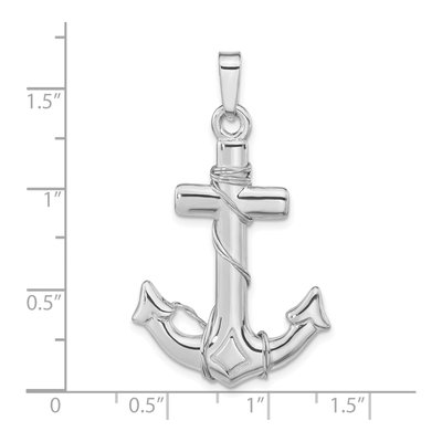Sterling Silver 3D Anchor Pendant – view 4