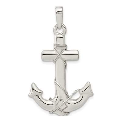 Sterling Silver 3D Anchor Pendant – view 5