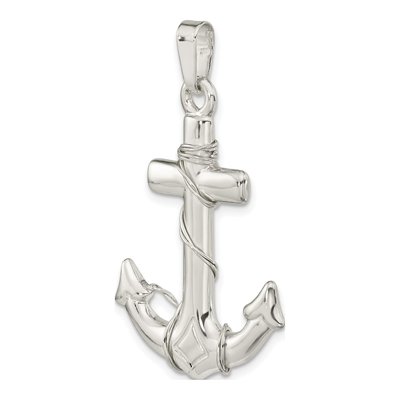 Sterling Silver 3D Anchor Pendant – view 6