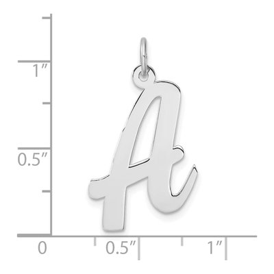 Sterling Silver Script Letter A Charm – view 5