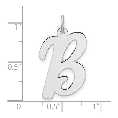 Sterling Silver Script Letter B Charm – view 5