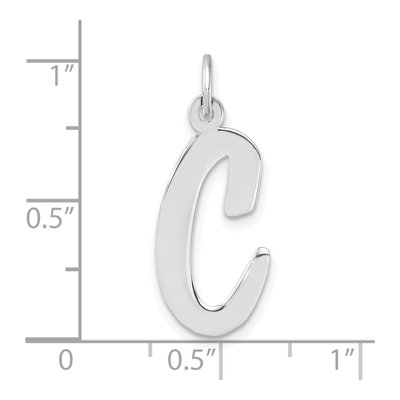 Sterling Silver Script Letter C Charm – view 5