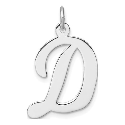 Sterling Silver Script Letter D Charm