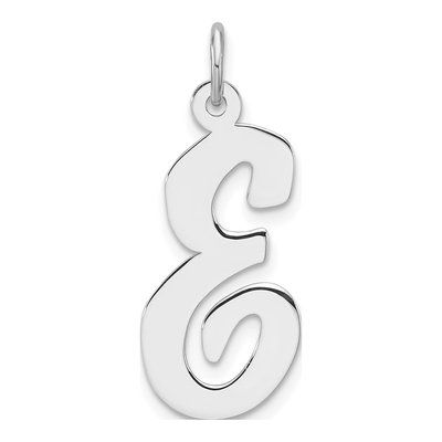 Sterling Silver Script Letter E Charm