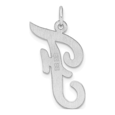 Sterling Silver Script Letter F Pendant – view 4