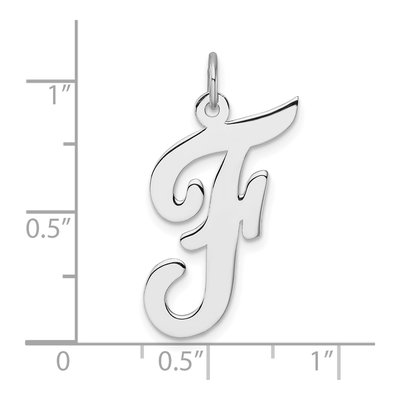 Sterling Silver Script Letter F Pendant – view 5