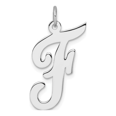 Sterling Silver Script Letter F Pendant