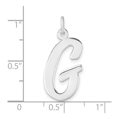 Sterling Silver Large Script Letter G Charm – view 5