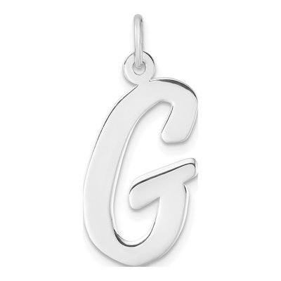 Sterling Silver Large Script Letter G Charm