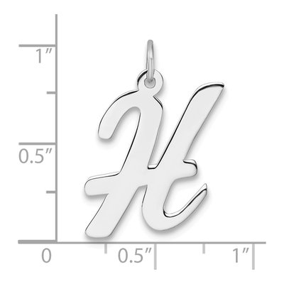 Sterling Silver Script Letter H Charm – view 5