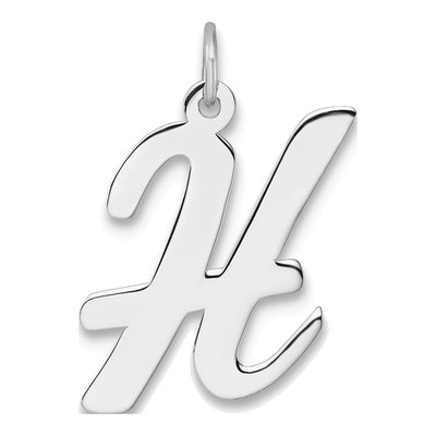 Sterling Silver Script Letter H Charm