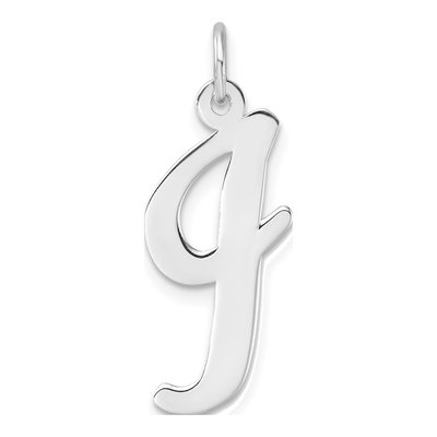 Sterling Silver Script Letter I Initial Charm
