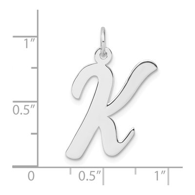 Sterling Silver Script Letter K Charm – view 5
