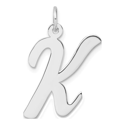 Sterling Silver Script Letter K Charm