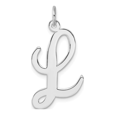 Sterling Silver Script Letter L Charm