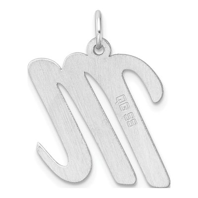 Sterling Silver Large Script Letter M Charm – view 4