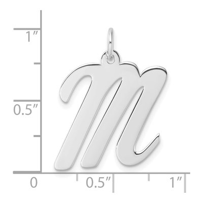 Sterling Silver Large Script Letter M Charm – view 5