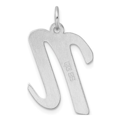 Sterling Silver Script Letter N Pendant – view 4