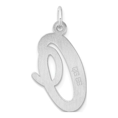 Sterling Silver Large Script Letter O Charm – view 4