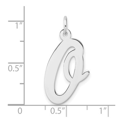 Sterling Silver Large Script Letter O Charm – view 5