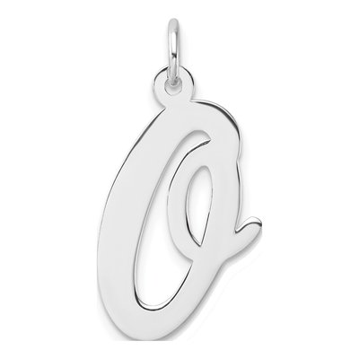 Sterling Silver Large Script Letter O Charm