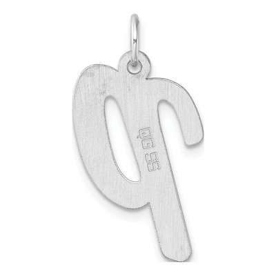 Sterling Silver Script Letter P Charm – view 4