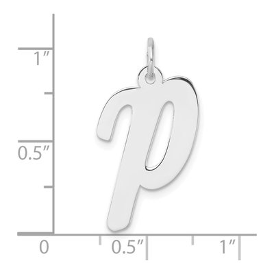 Sterling Silver Script Letter P Charm – view 5