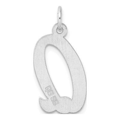 Sterling Silver Script Letter Q Charm – view 4