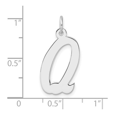 Sterling Silver Script Letter Q Charm – view 5